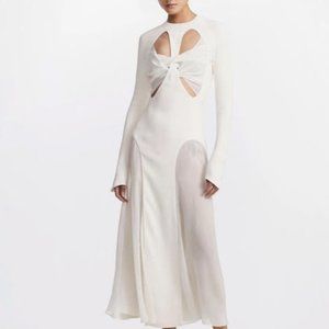 ISO Dion Lee White Split Godet Dress